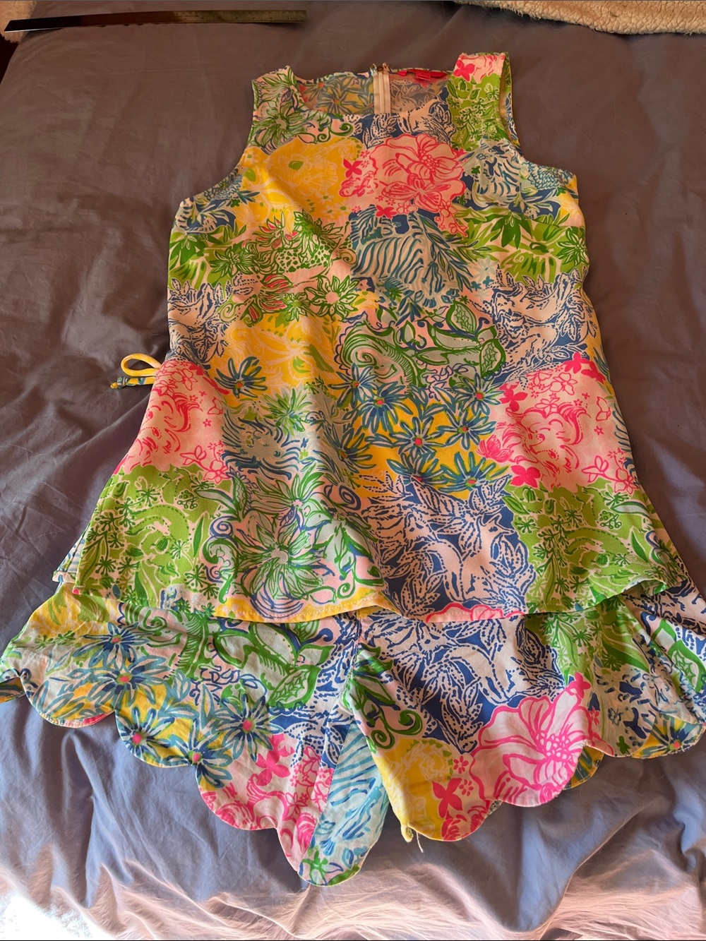 Lilly Pulitzer Multicolor Floral Print Top + matching shorts rare SET
